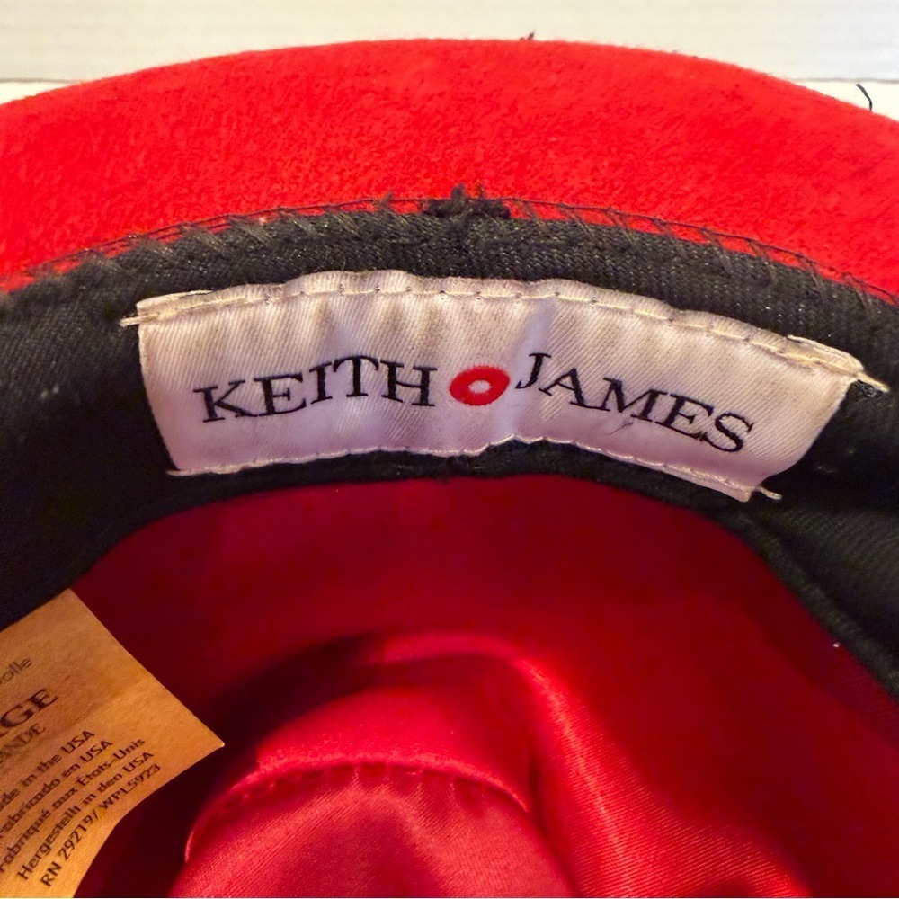 Keith James King Wool Fedora‎ Hat Men's Large Navy Red Quiet Luxury - Picture 6 of 11